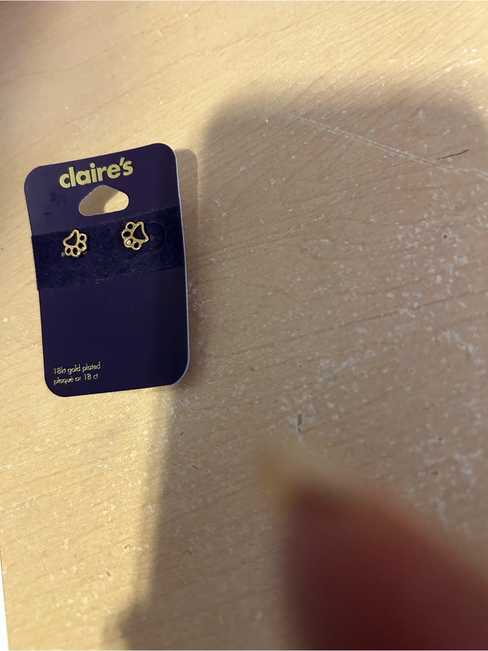 Claire's Gold Paw Print Mini Stud Earrings